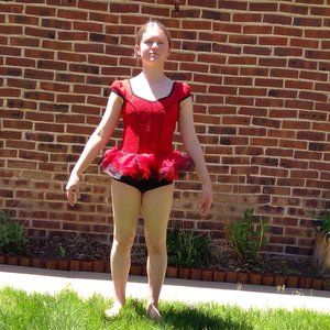 Dance Costume Red and Black Girls/Womens Small Jaz